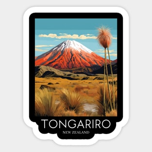 A Pop Art Travel Print of Tongariro National Park - New Zealand Sticker